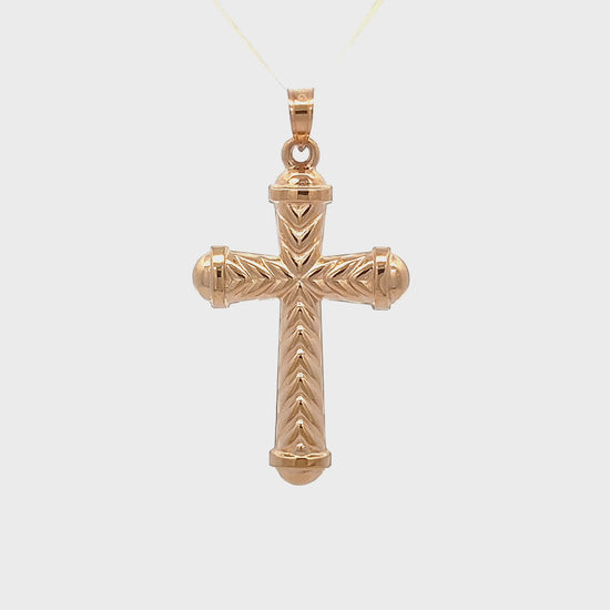 14K YELLOW GOLD LARGE L CHEVRON CROSS Pendant Video