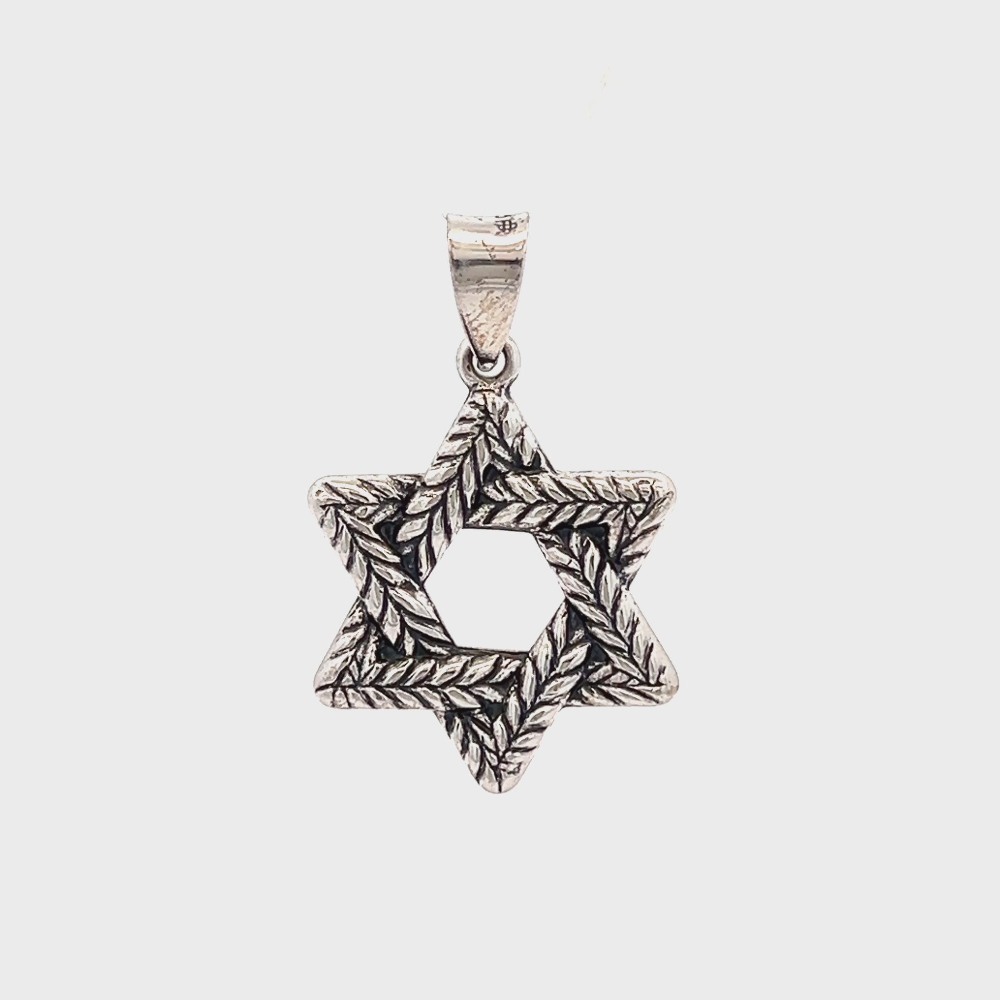 925 Antiqued Silver Braided Jewish Star L