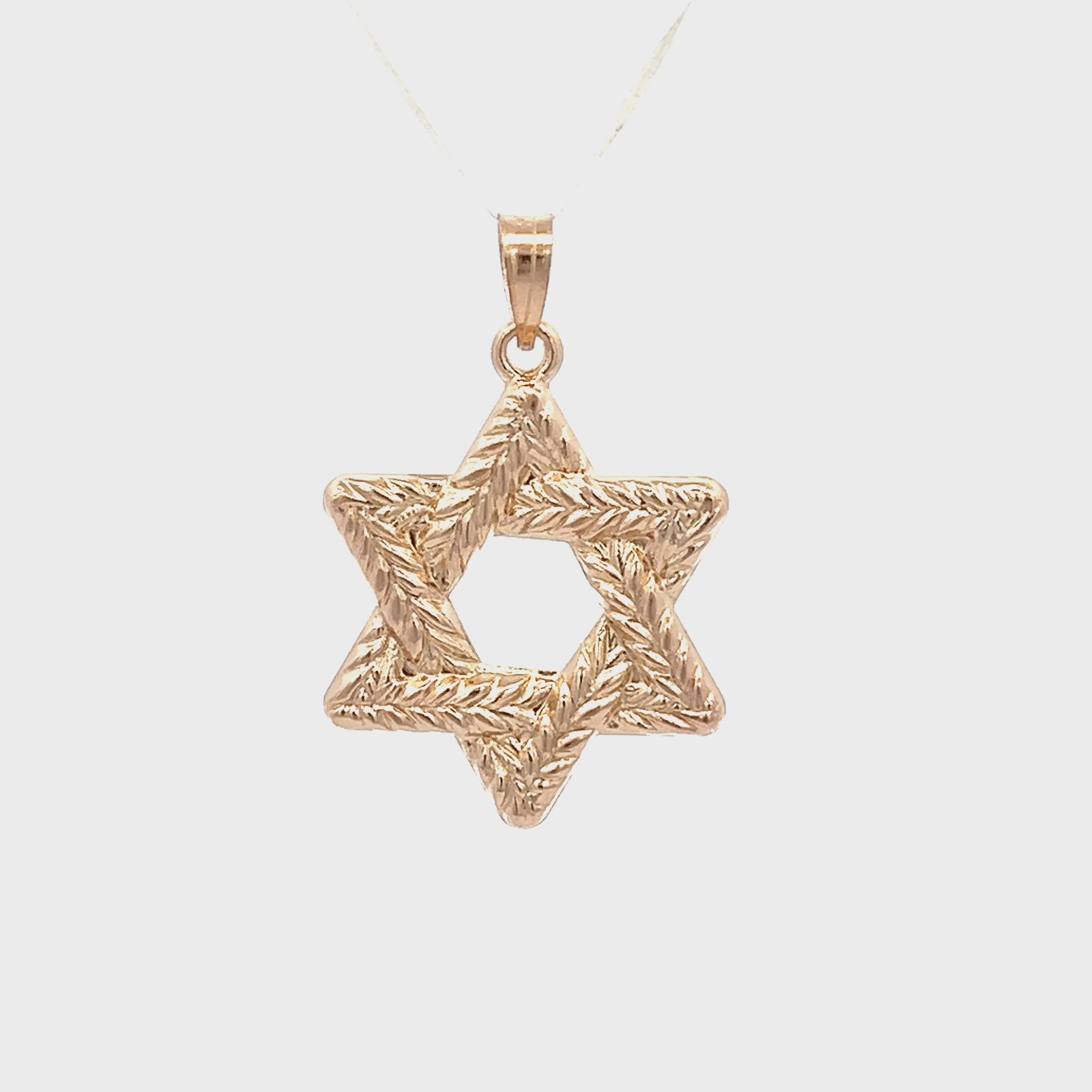 14K Yellow Gold Braided Jewish Star L