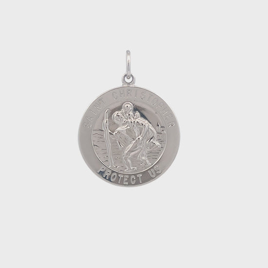 925 Bright Silver Saint Christopher Medal