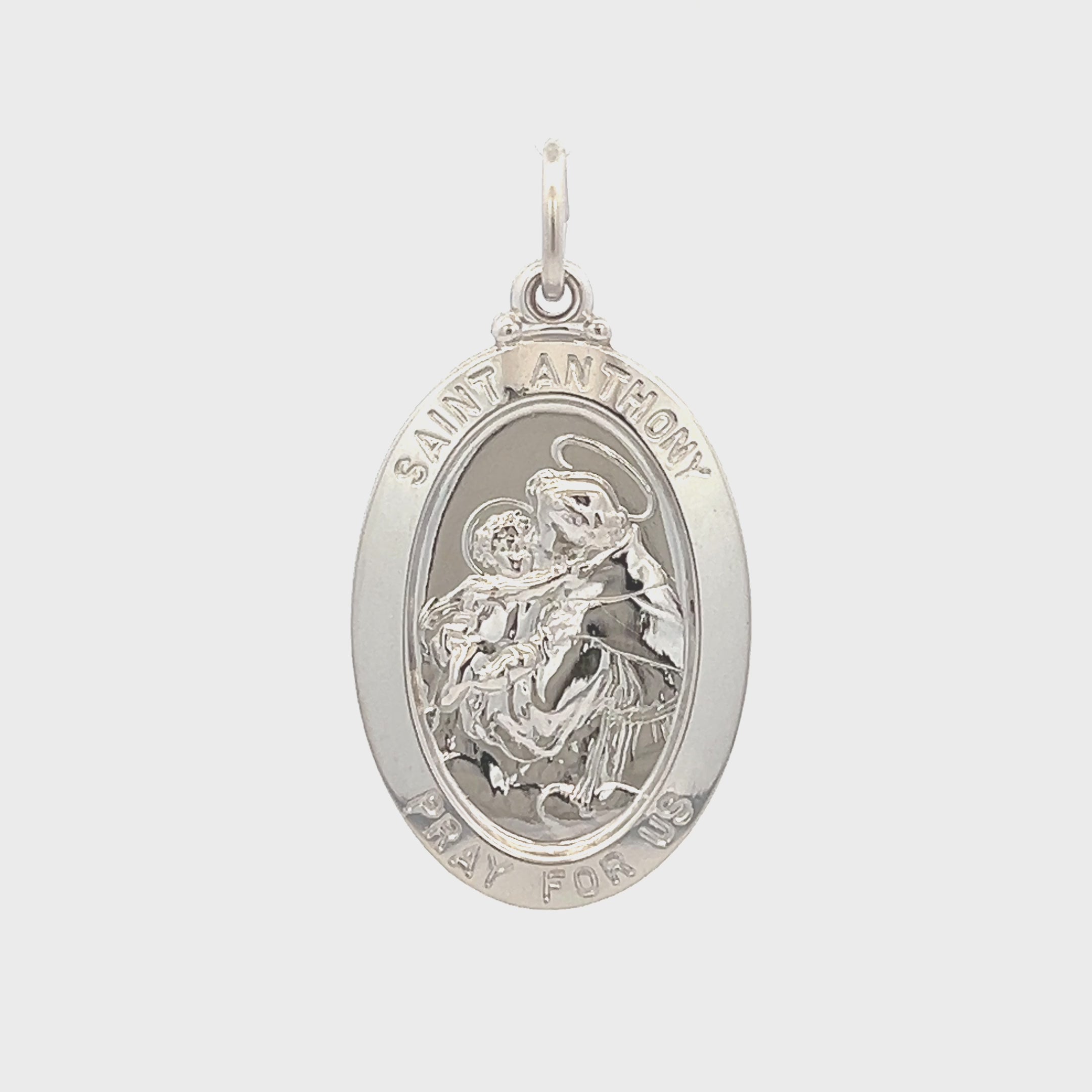 925 Bright Silver Saint Anthony Medal L M S