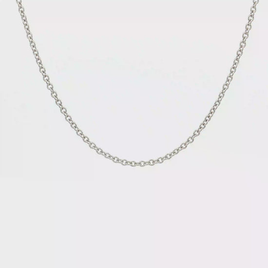 Solid 14K White Gold Chain 20-22" adjustable cable chain 3.33 grams video