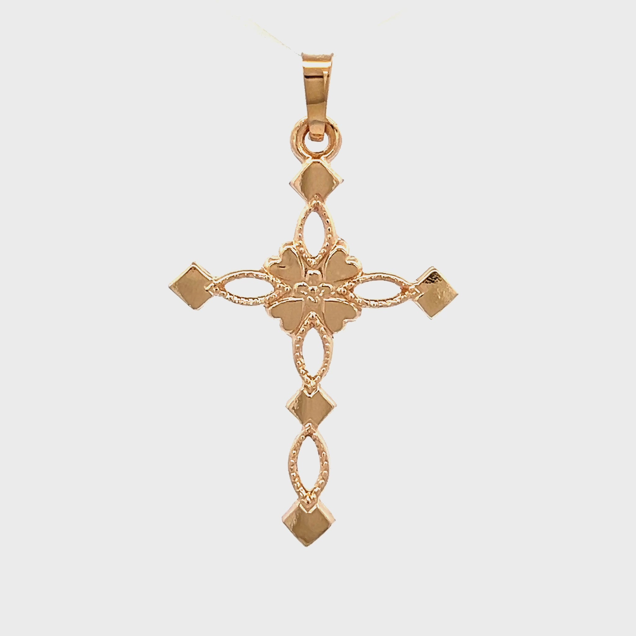 14K Yellow Gold Cross S M