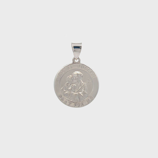 14K White Gold Saint Joseph Medal M