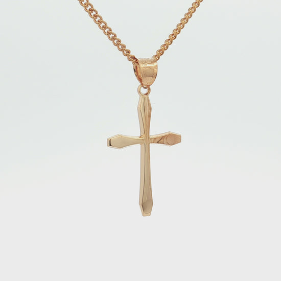14K Double Bonded Gold M size Cross pendant only video