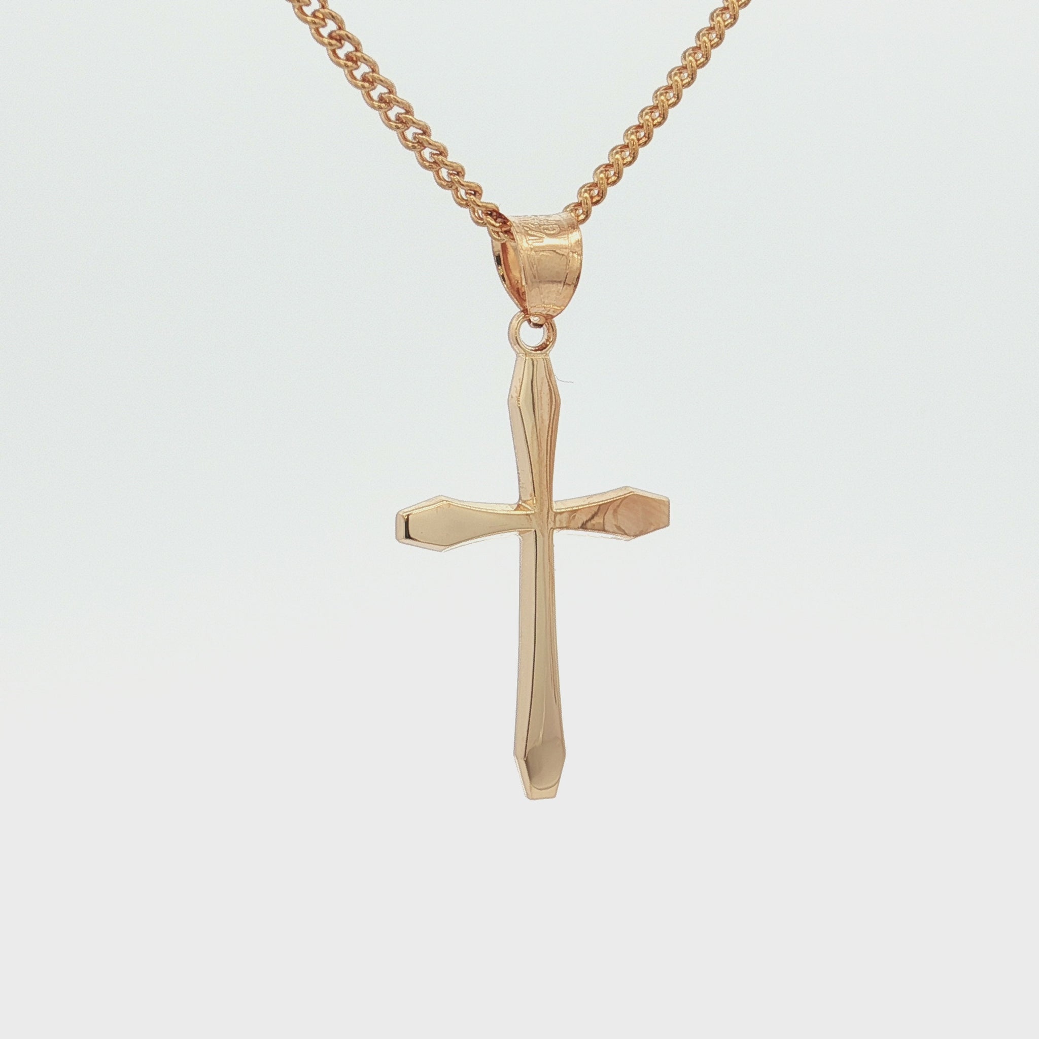 14K Double Bonded Gold M size Cross pendant only video