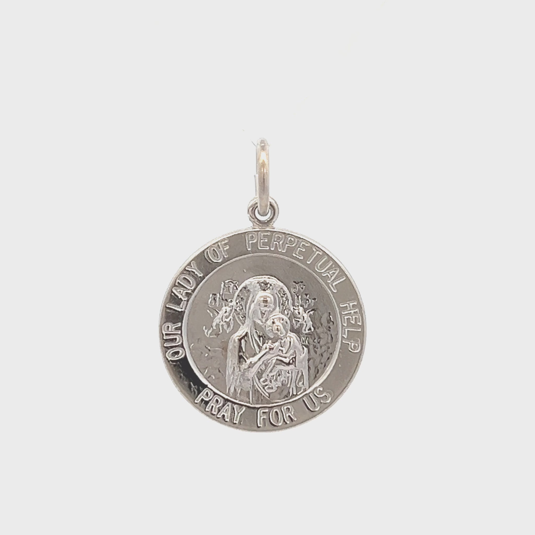 925 Bright Silver Perpetual Help Medal M S