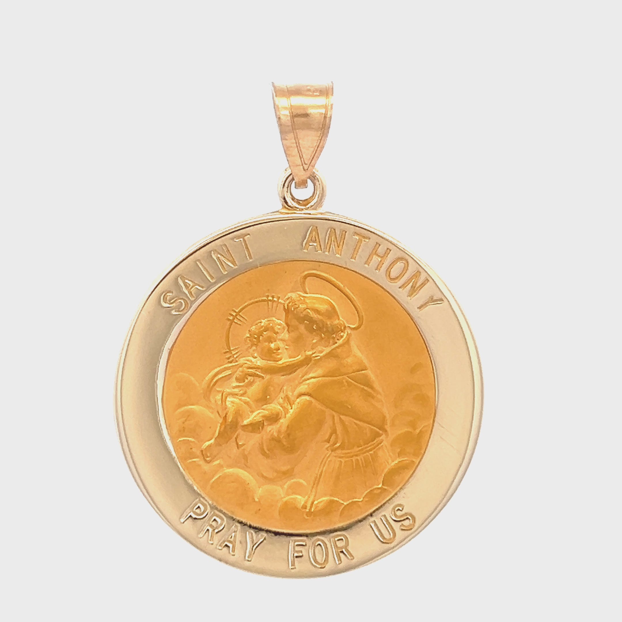 14K Yellow Gold Saint Anthony Medal XL L M S