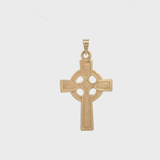 14K Yellow Gold Celtic Cross L S