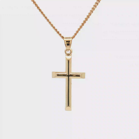 Solid 14K Double Bonded Gold timeless classic cross M pendant only video