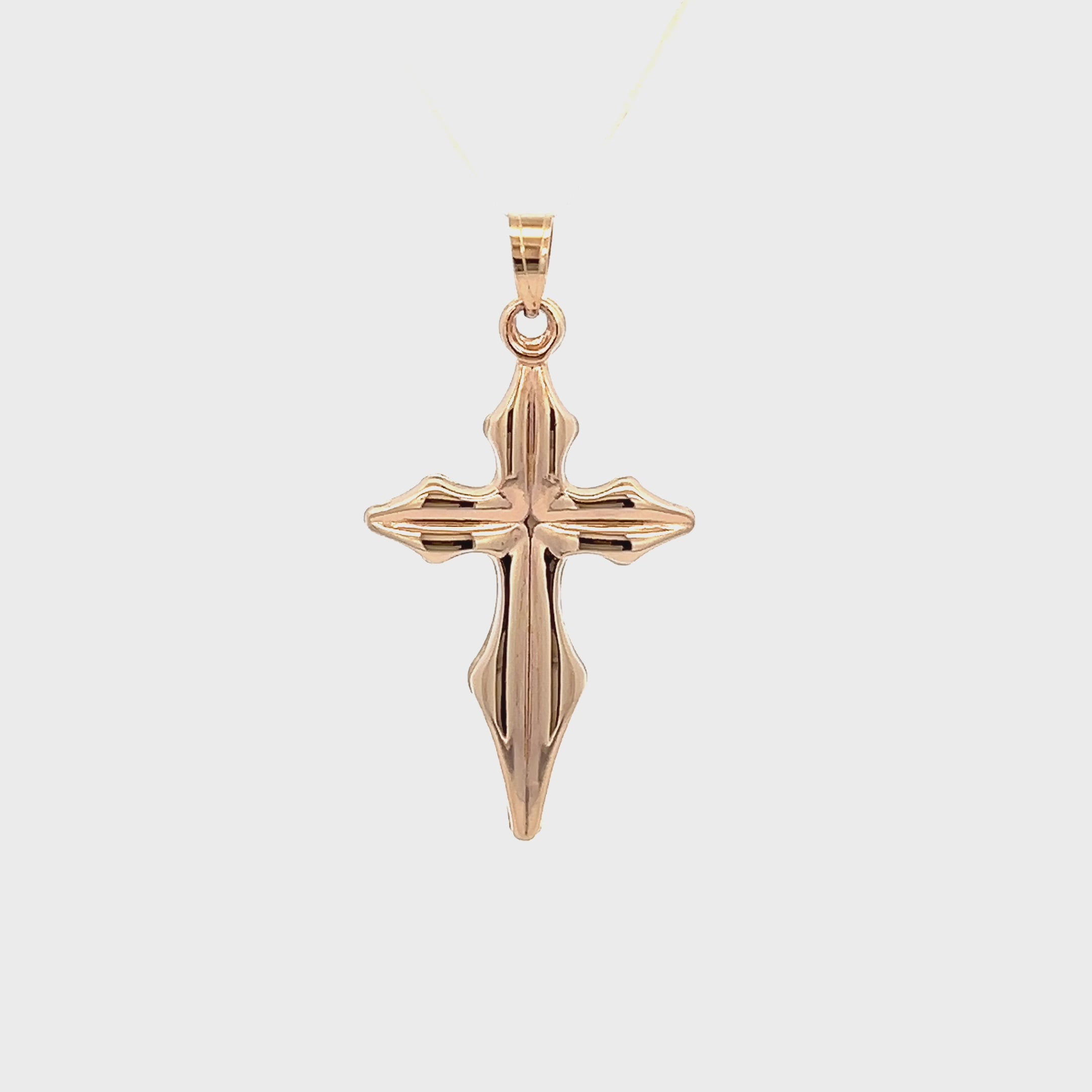 14K Yellow Gold M Pointed edge design Cross video