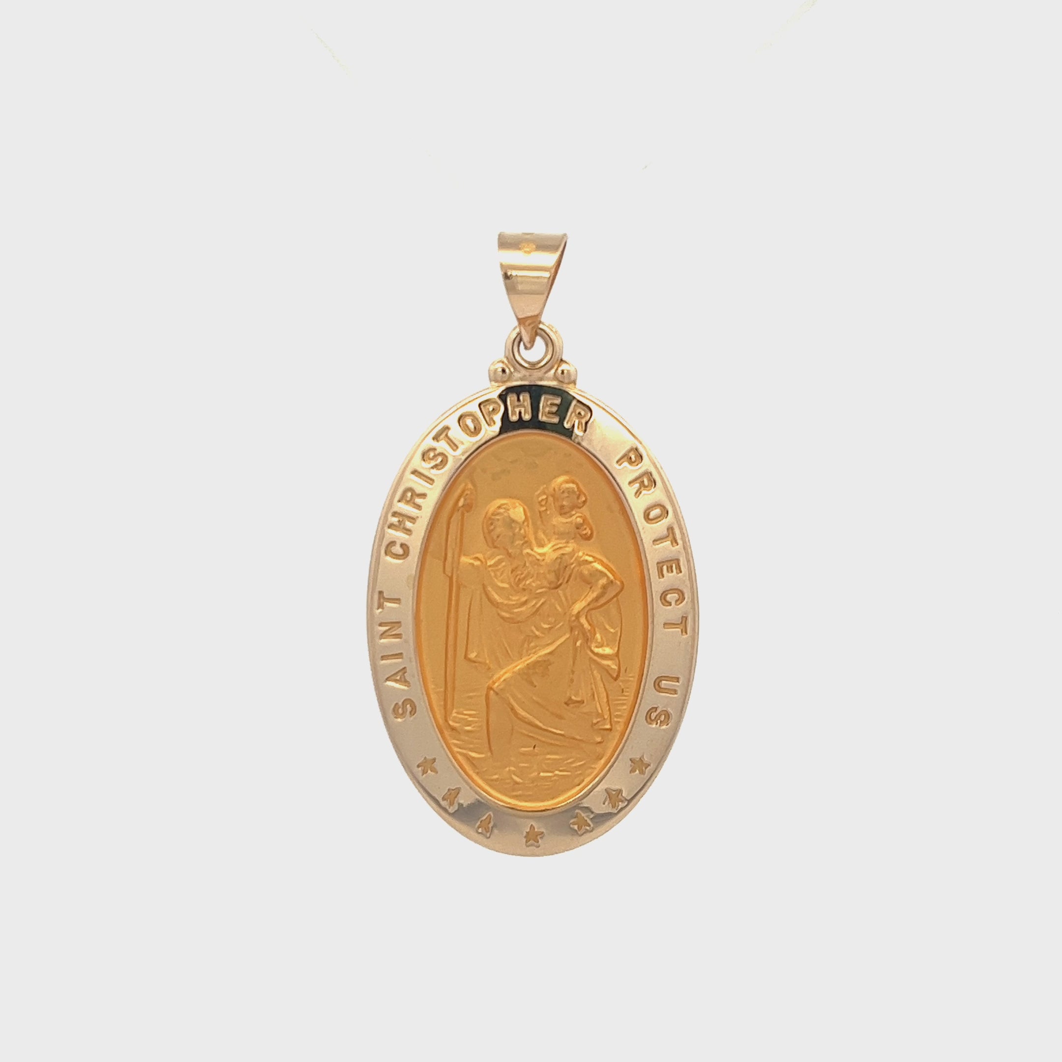 18K Yellow Gold Saint Christopher Medal XL