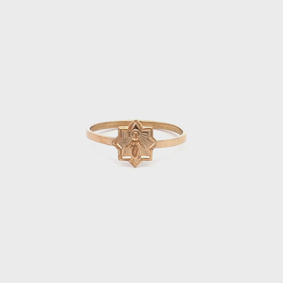 14K Yellow Gold Star Miraculous Ring 4 5 6 7 8