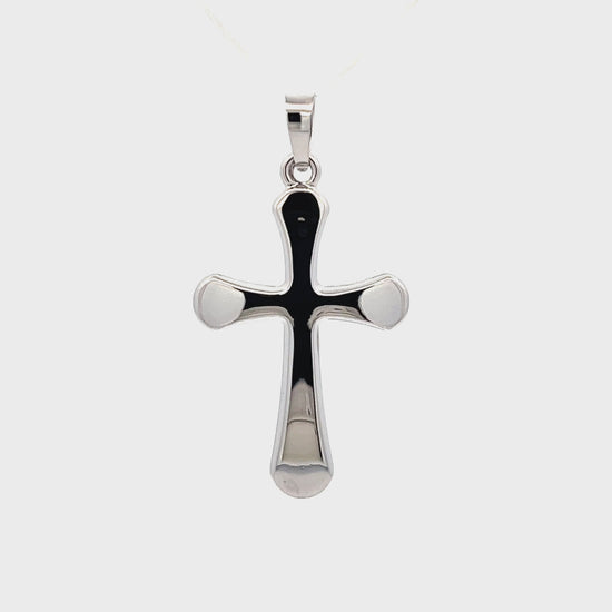 14K White Gold Rounded Cross M S XS