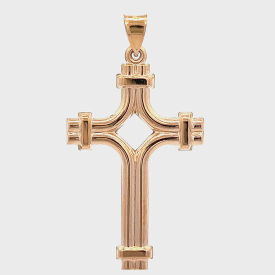 14K Yellow Gold Tube Cross XXL M