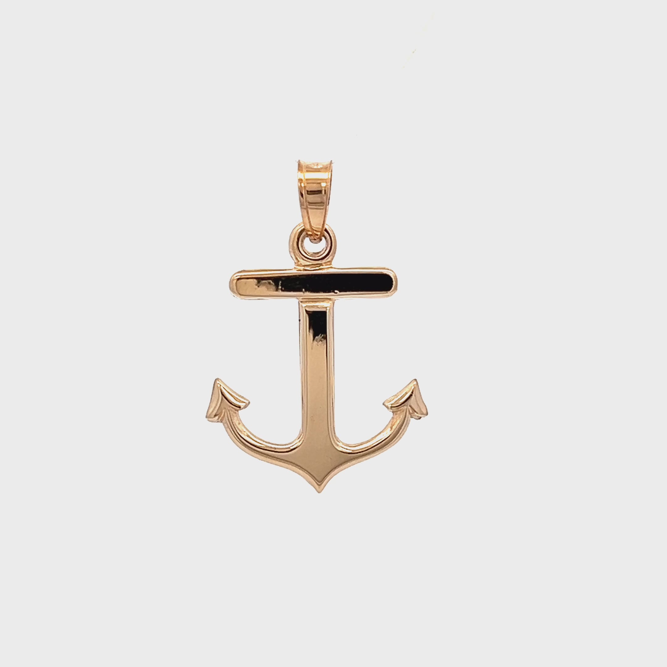 14K Yellow Gold Plain Mariners Cross Anchor M