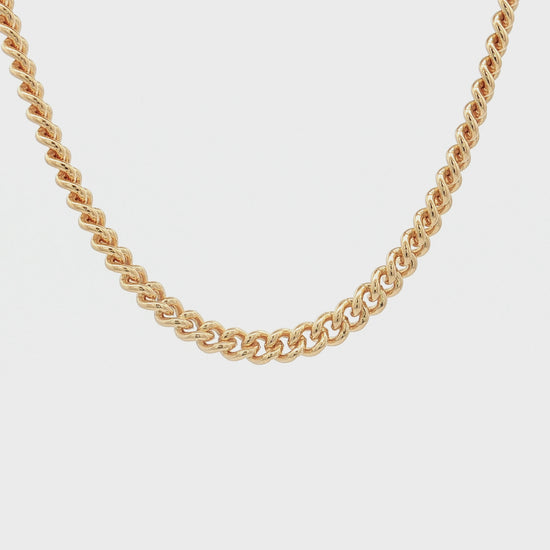 Solid 14K Double Bonded Gold 4mm Cable chain with Lobster clasp available in Length 20 inch 22 inch 24 inch video