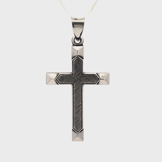 925 Antiqued Silver Textured Cross L M S XS