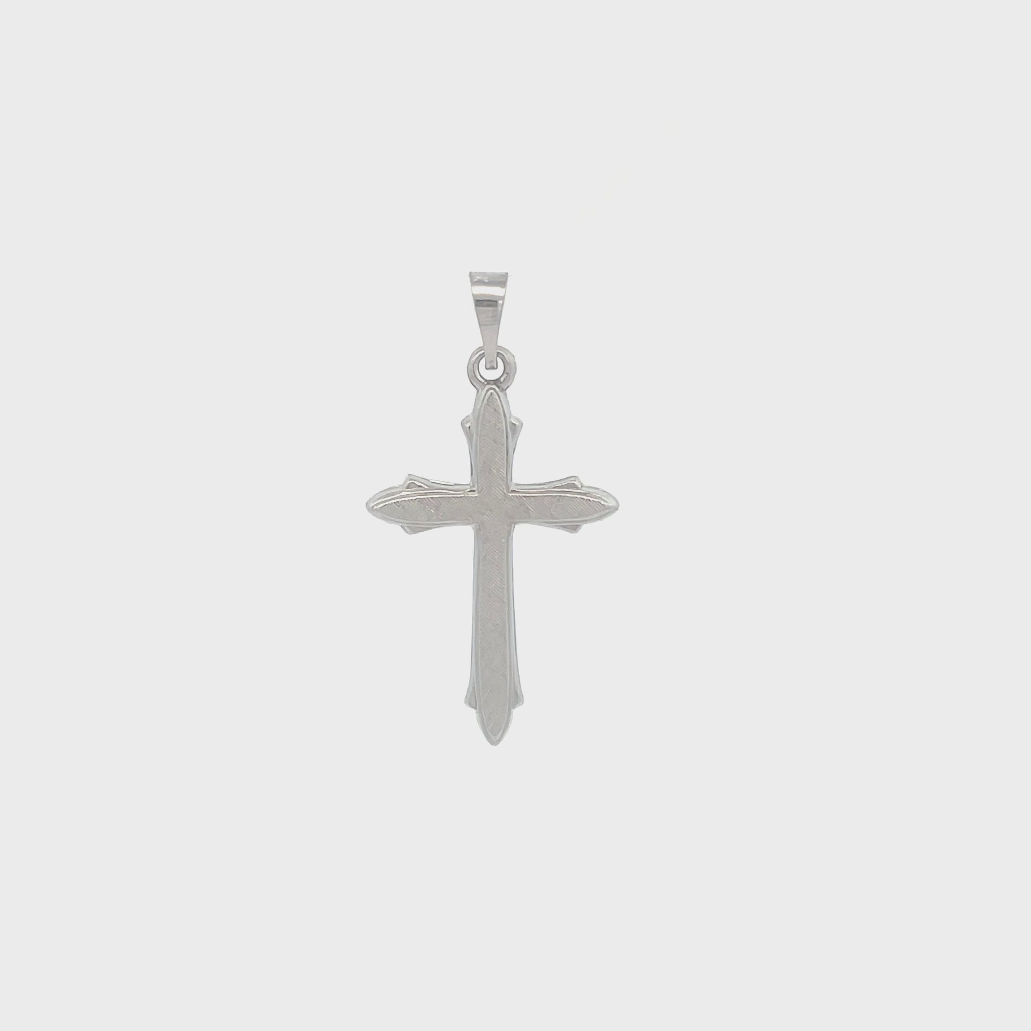 14K White Gold Cross S