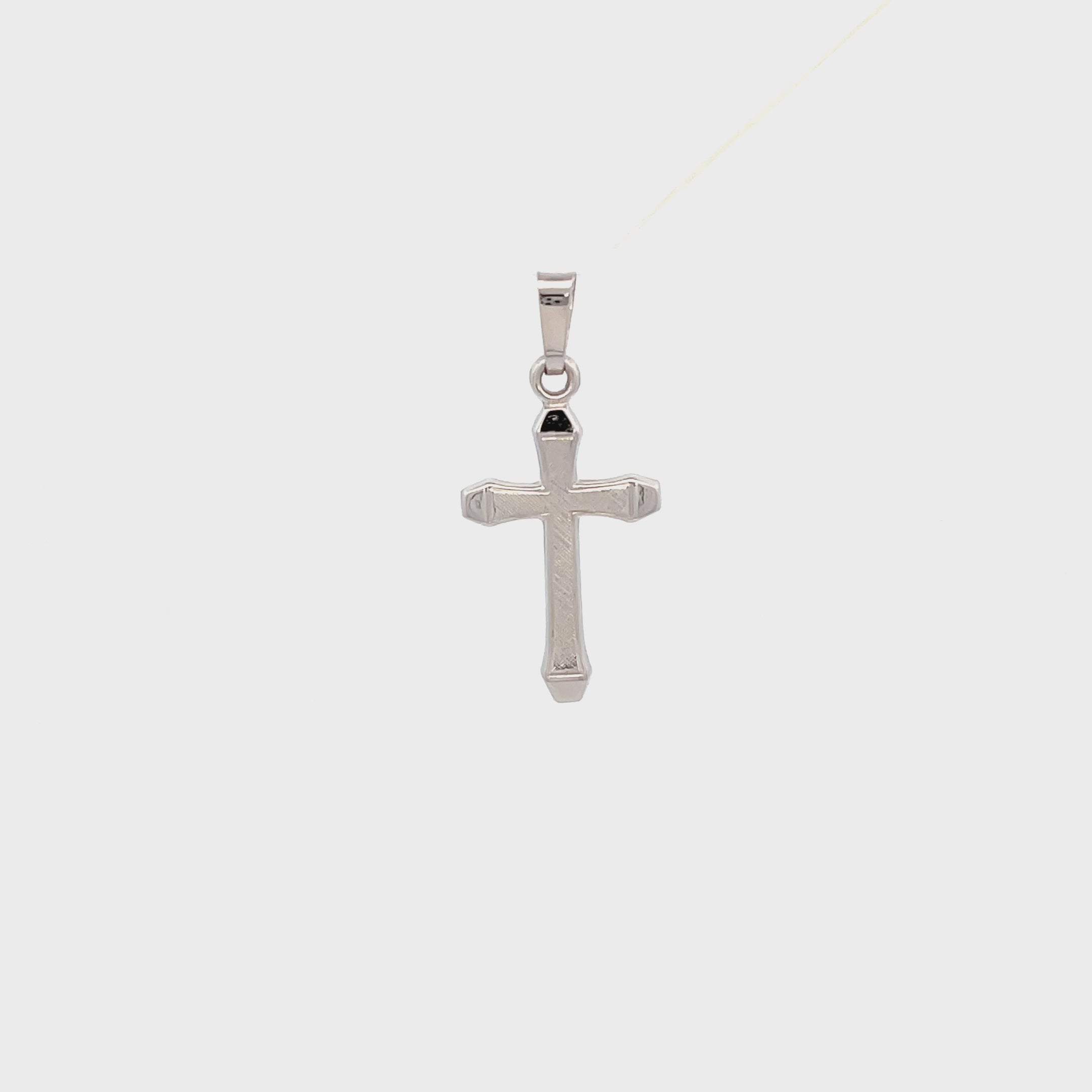 14K White Gold Cross XS