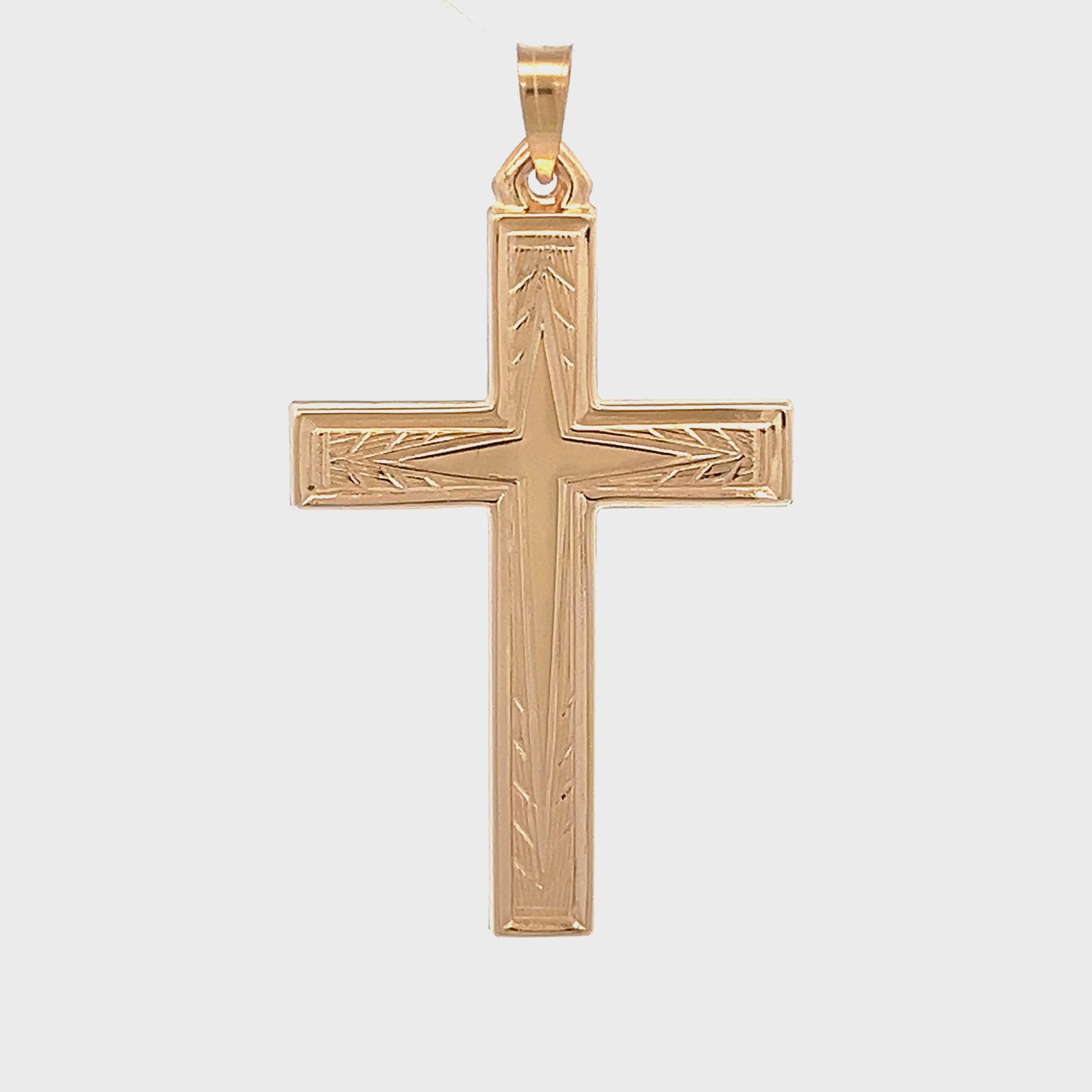 Solid 14K Double Bonded Gold Filled L Engraved Design Cross pendant only video