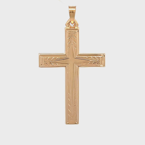 Solid 14K Double Bonded Gold Filled L Engraved Design Cross pendant only video