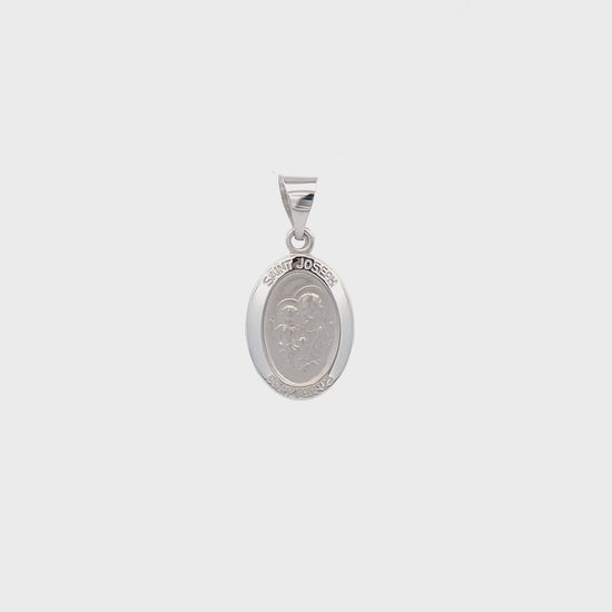 14K White Gold Saint Joseph Medal XS