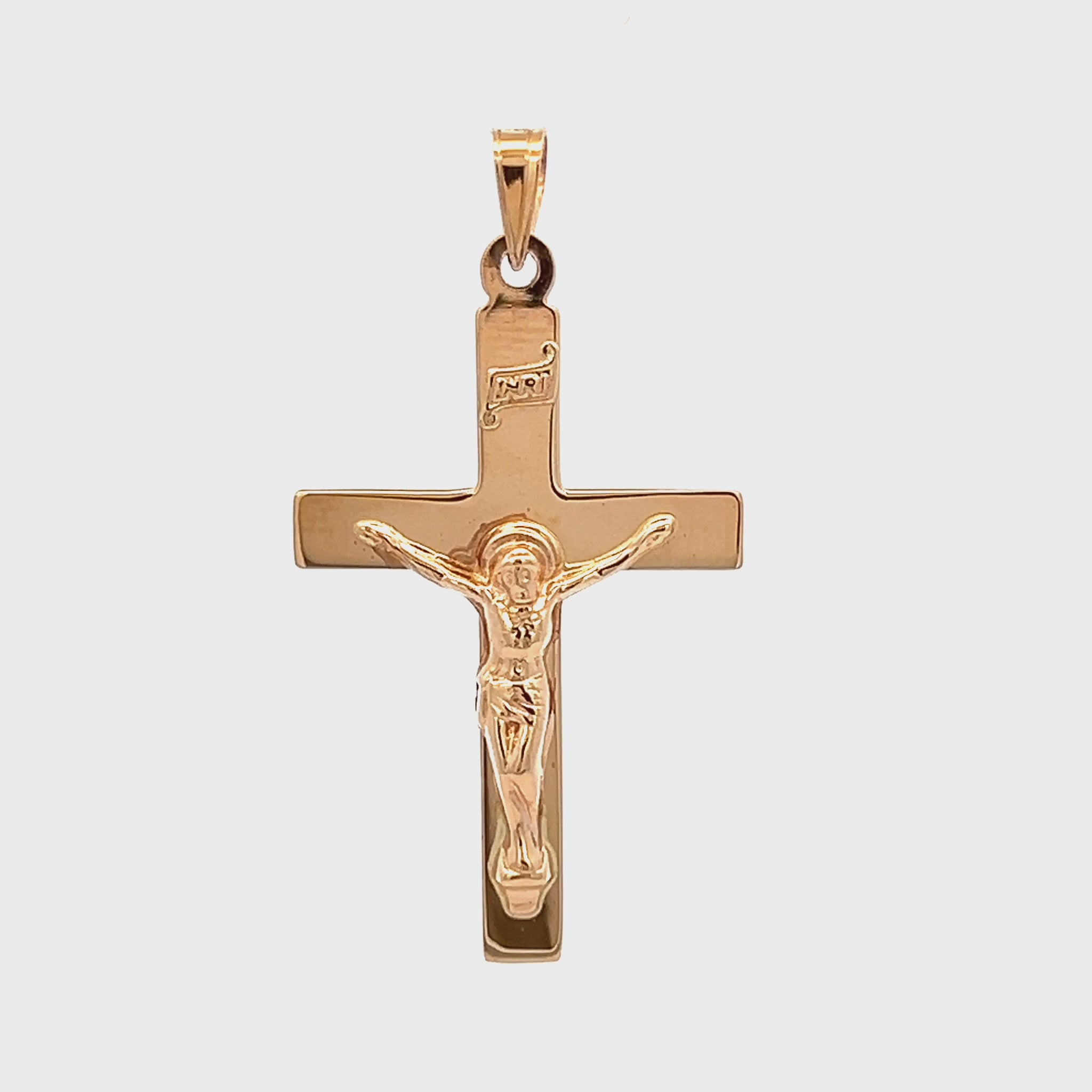 14K Yellow Gold INRI Crucifix L M S