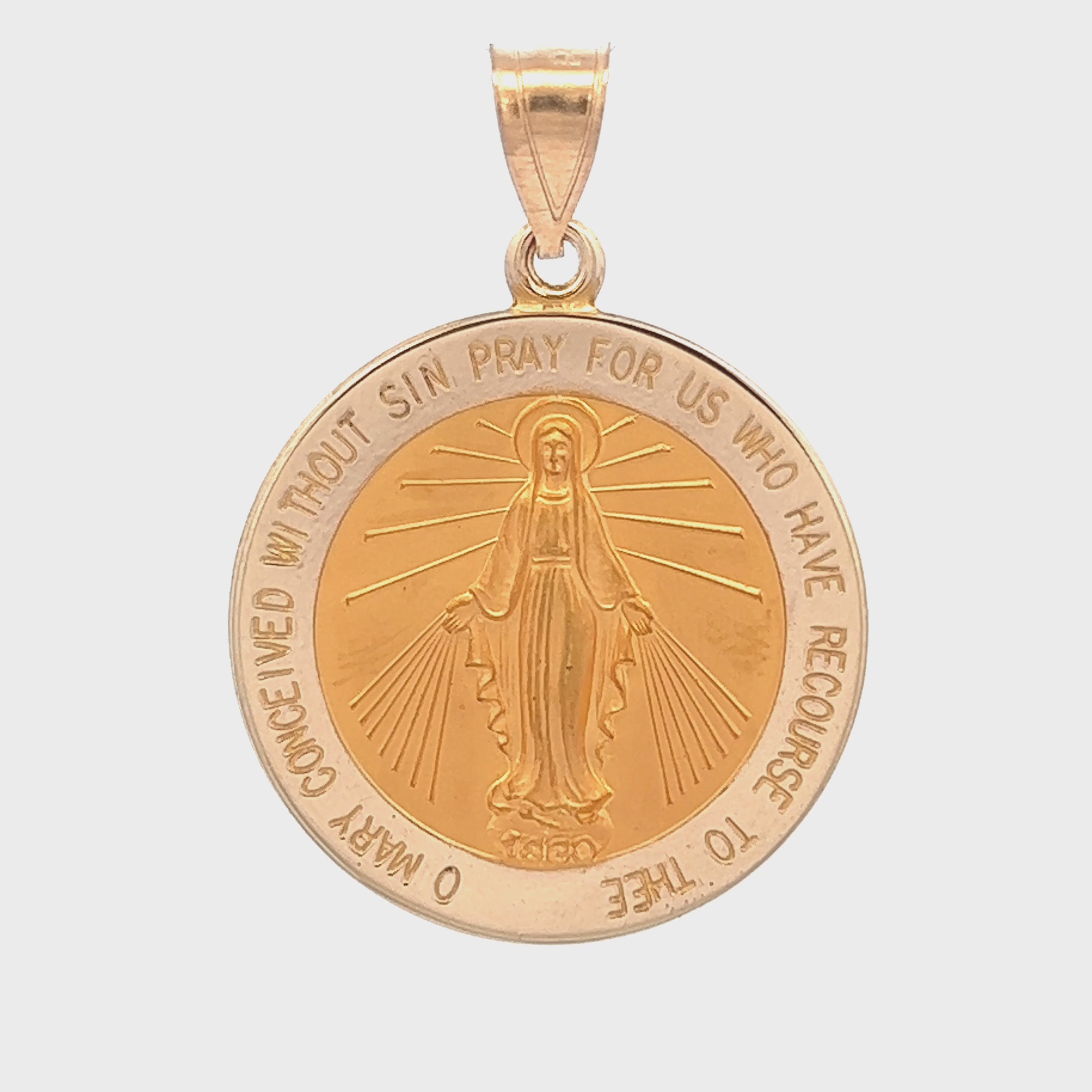 14K Yellow Gold Miraculous Medal XL L M S