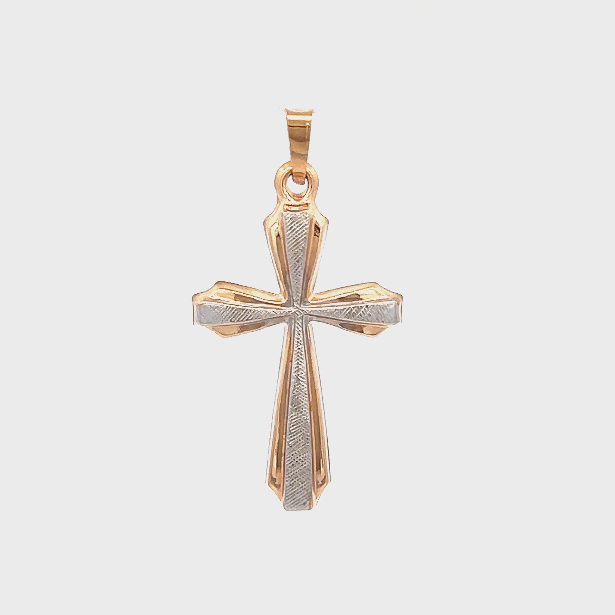 14K Two Tone Gold M Cross