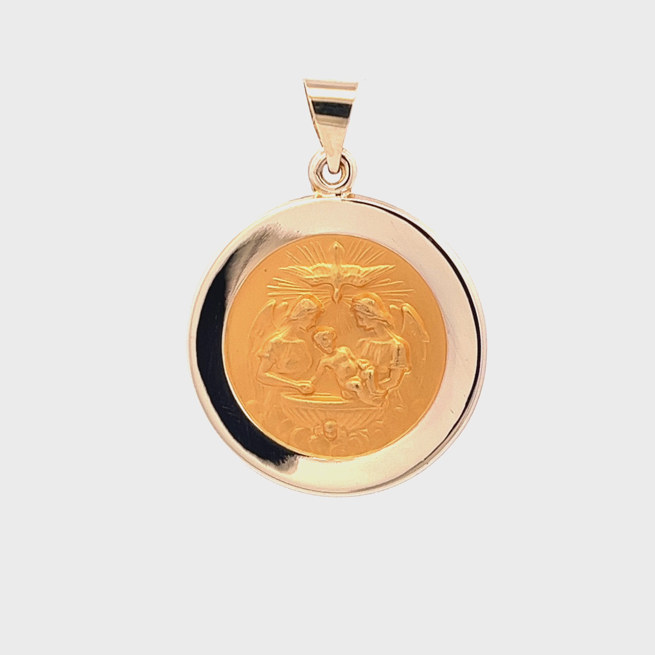 14K Yellow Gold Baptism Medal M S