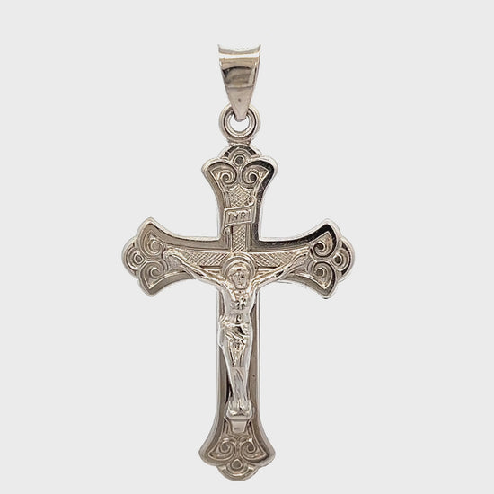 925 Bright Silver Design Crucifix XXL XL M S