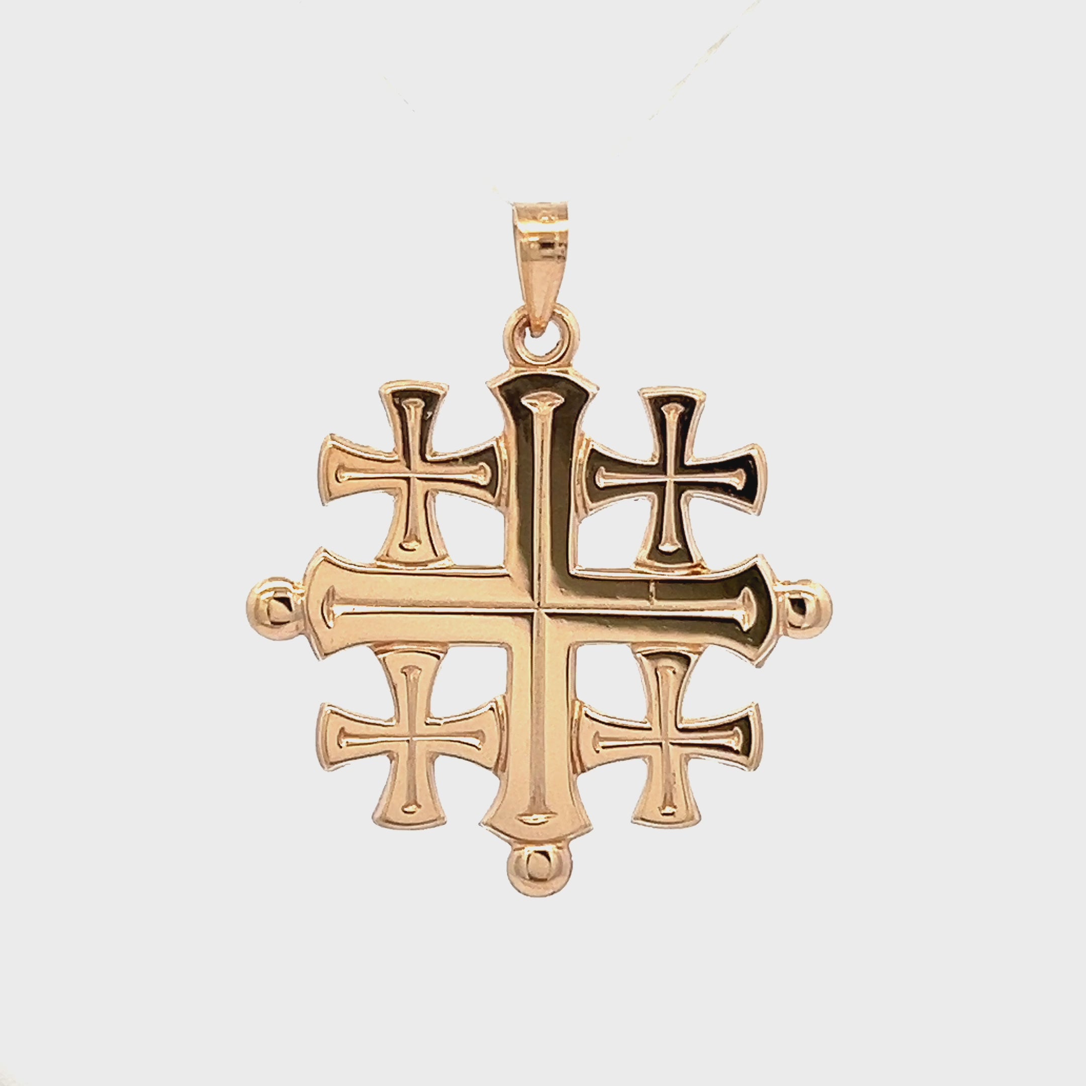 14K Yellow Gold Jerusalem Cross