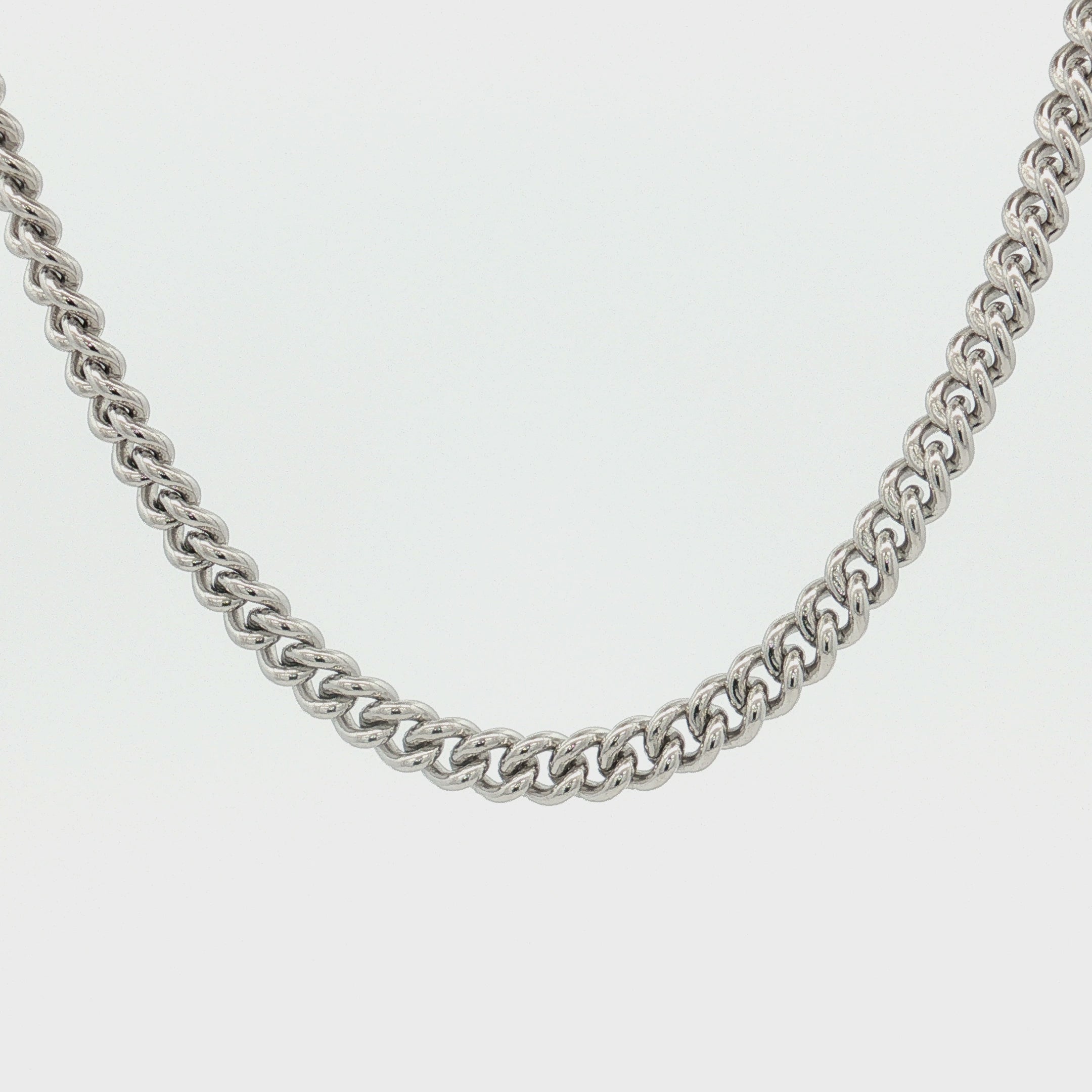 Bright Silver 925 SS Solid 925 Sterling Silver 4mm Curb Chain 20 inch 22 inch 24 inch video