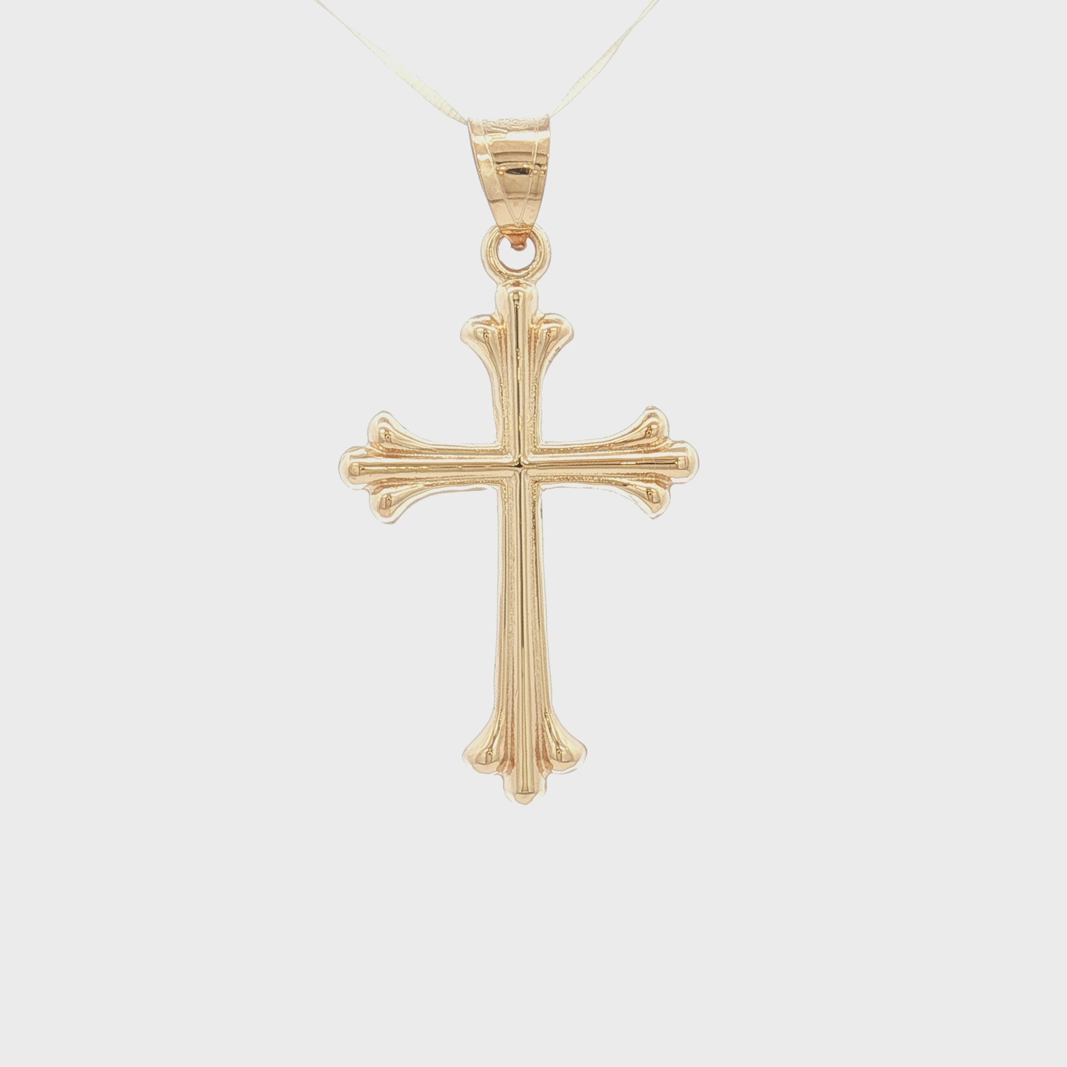 Solid 14K Double Bonded Gold Cathedral Gothic cross M pendant only video
