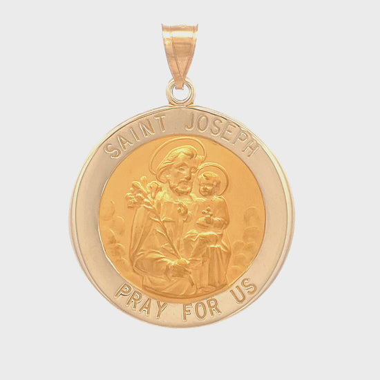 14K Yellow Gold Saint Joseph Medal XL L M S