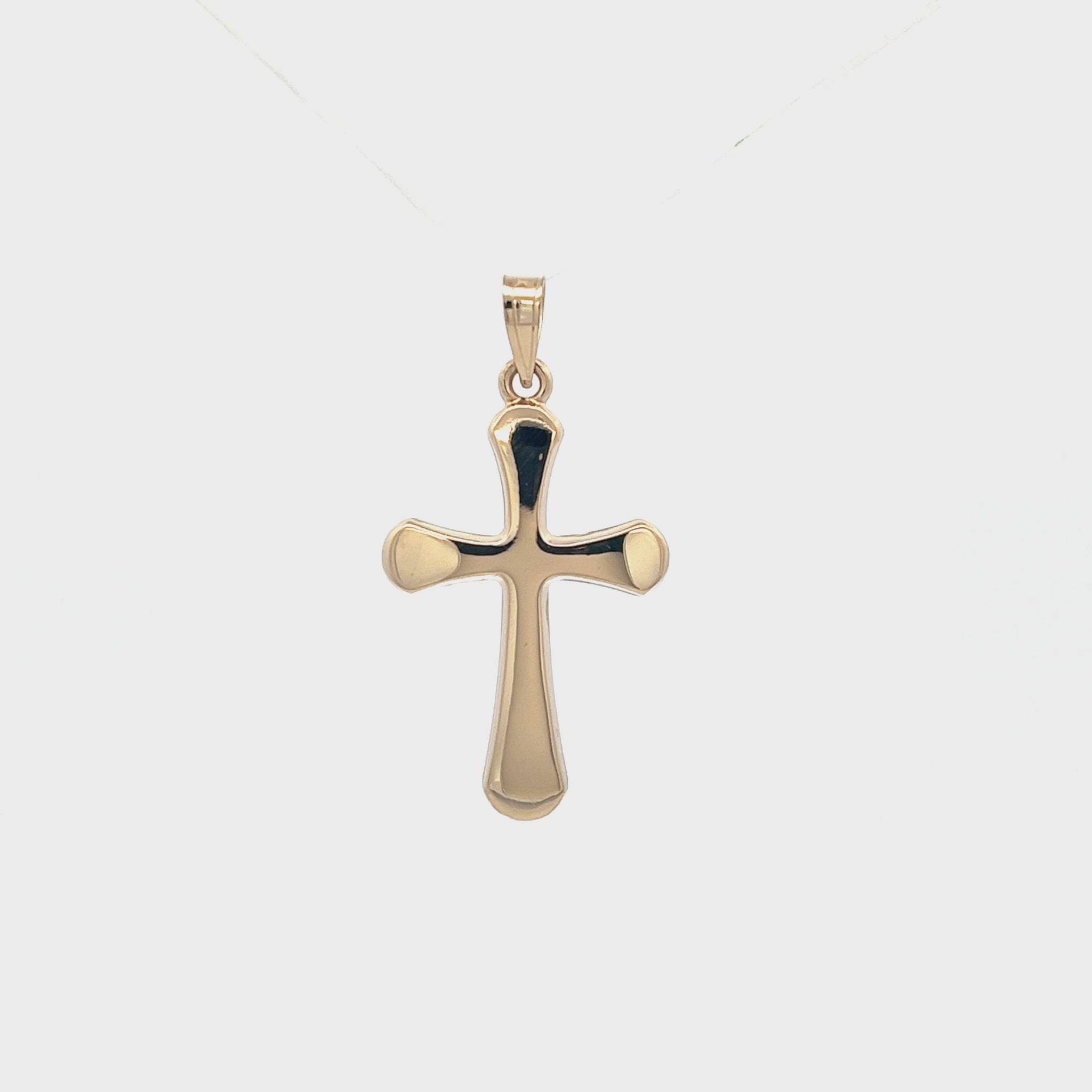 14K Yellow Gold Rounded Cross M S XS