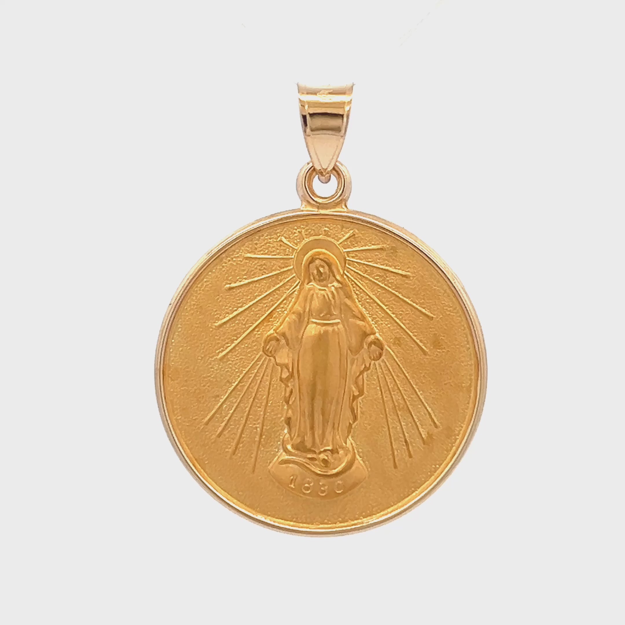 18K Yellow Gold Miraculous Medal XL L S