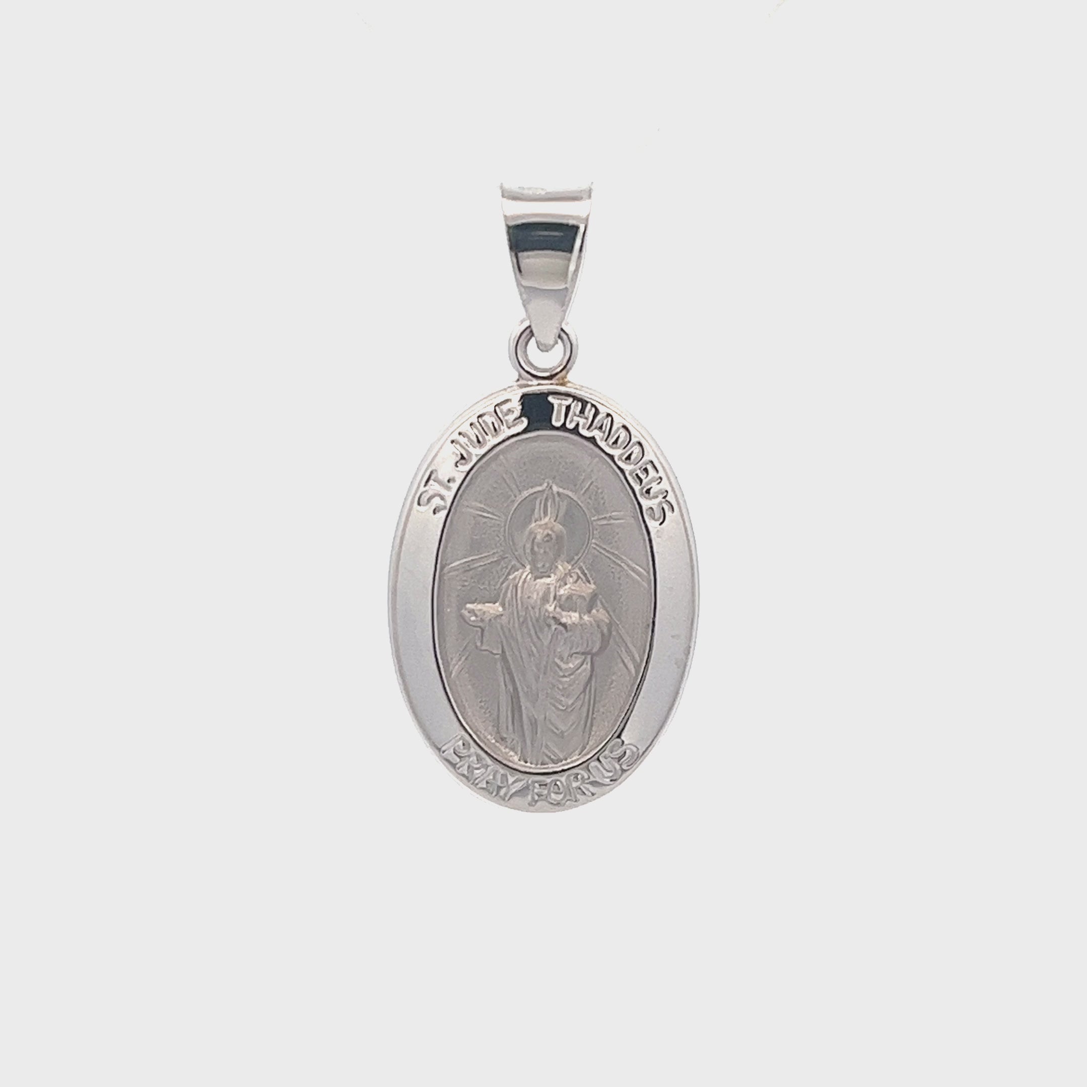 14K White Gold Saint Jude Thaddeus Medal S XS