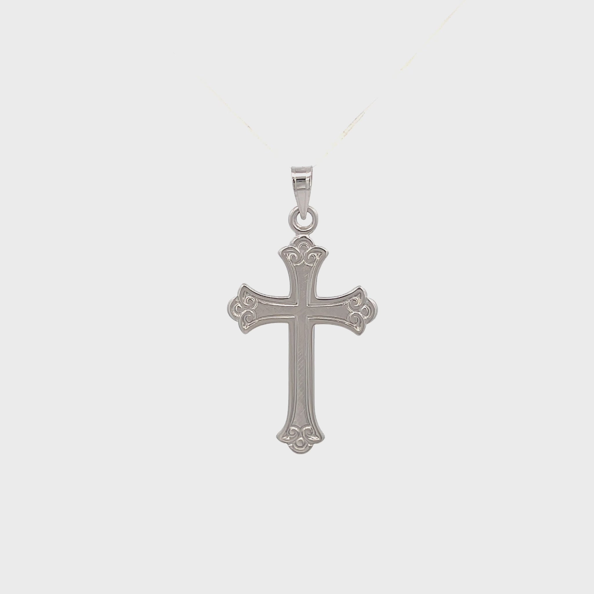 14K White Gold Cross XL M S