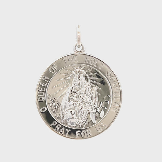 925 Bright Silver Holy Scapular Medal XL L M S