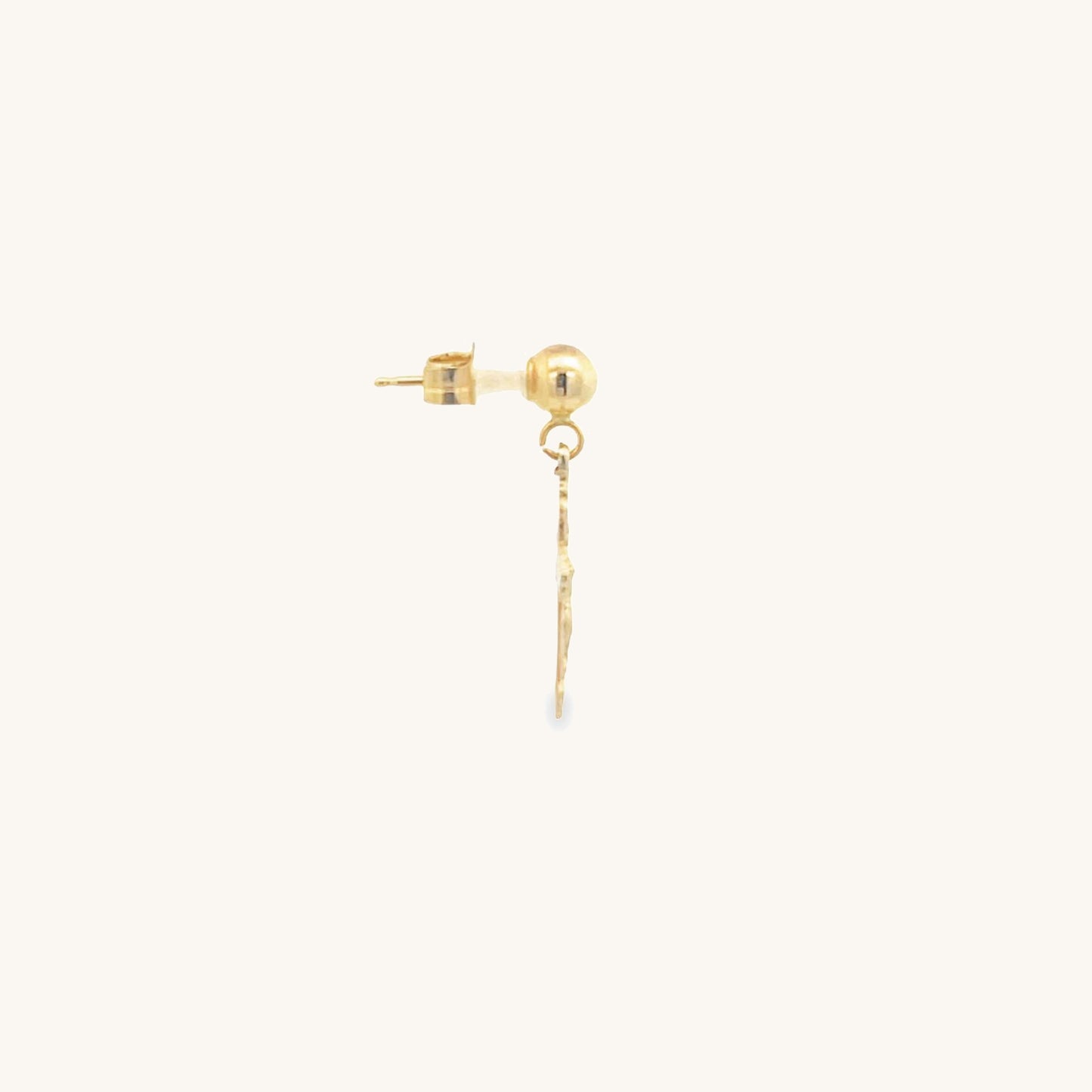 14K Yellow Gold S Crucifix Earrings