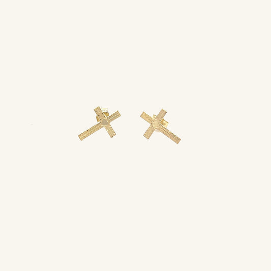 14K Yellow Gold S Cross Earrings