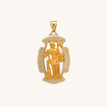 14K Yellow Gold XL Saint Florian Badge