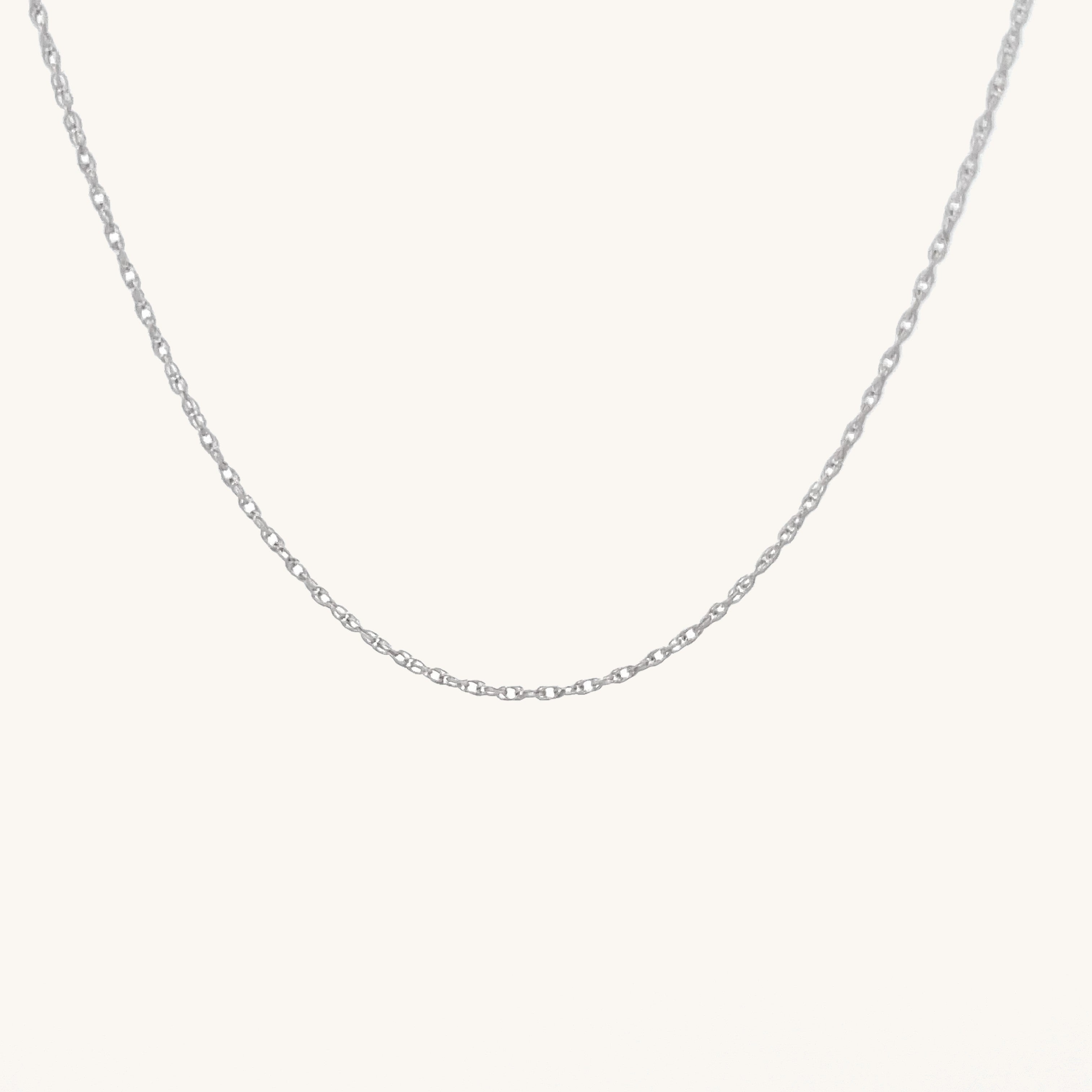 14K White Gold 16" Chain