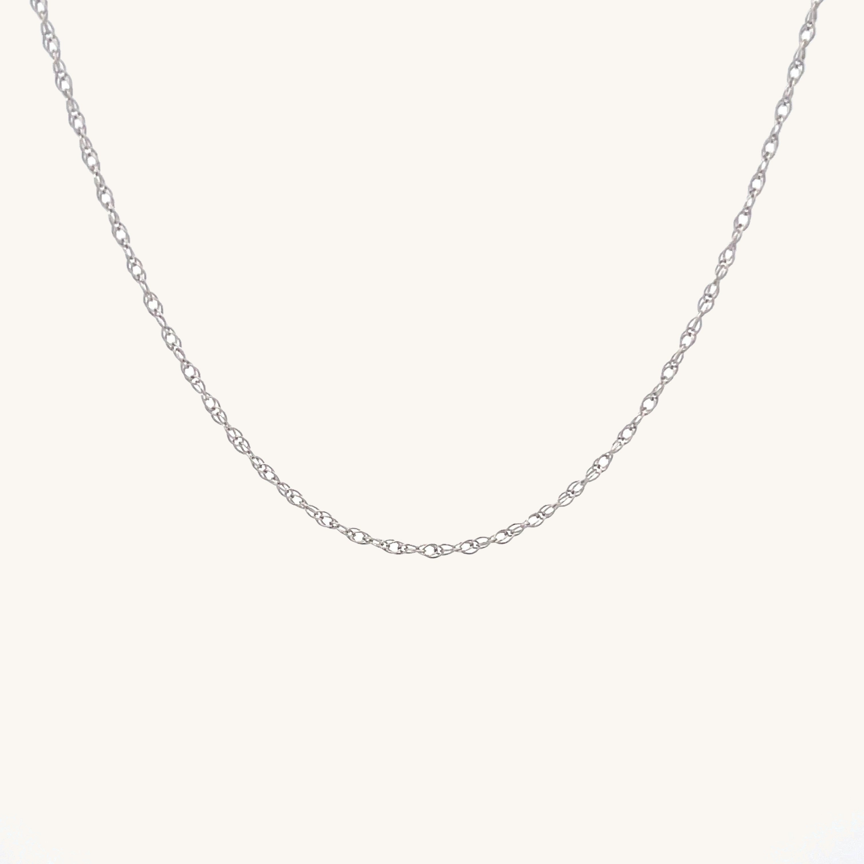 14K White Gold 18" Chain